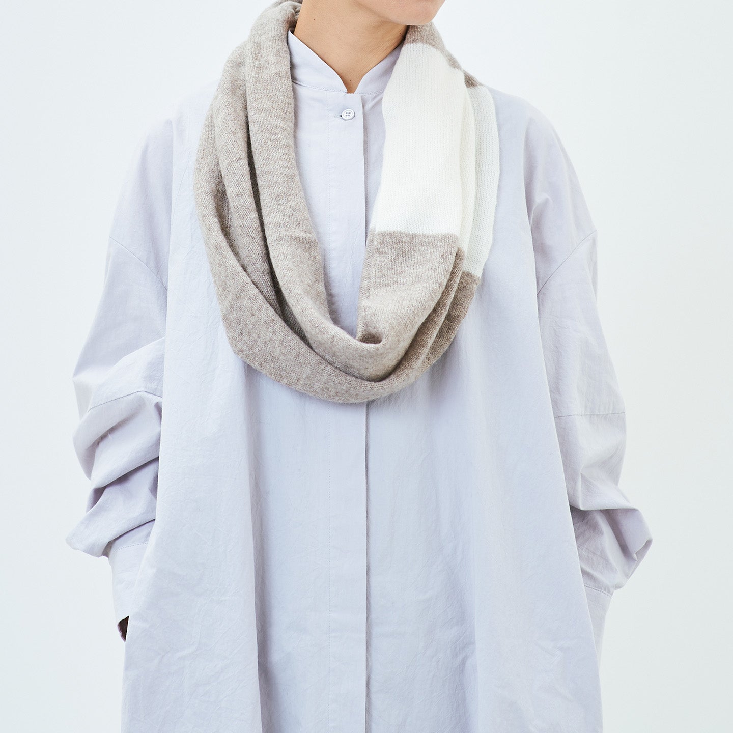 カシミヤ100%のスヌードツートンカラー(CAA-044)