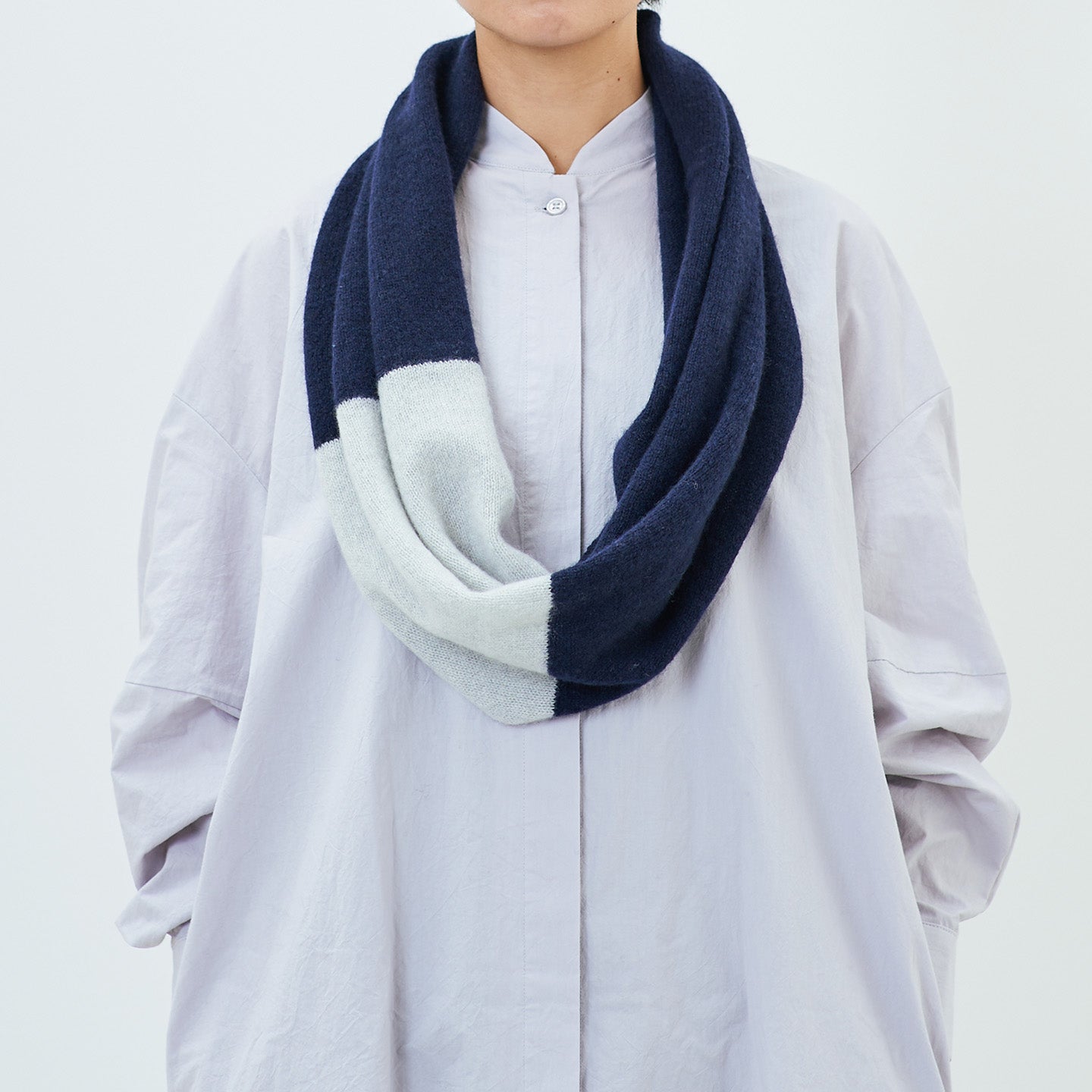 カシミヤ100%のスヌードツートンカラー(CAA-044)