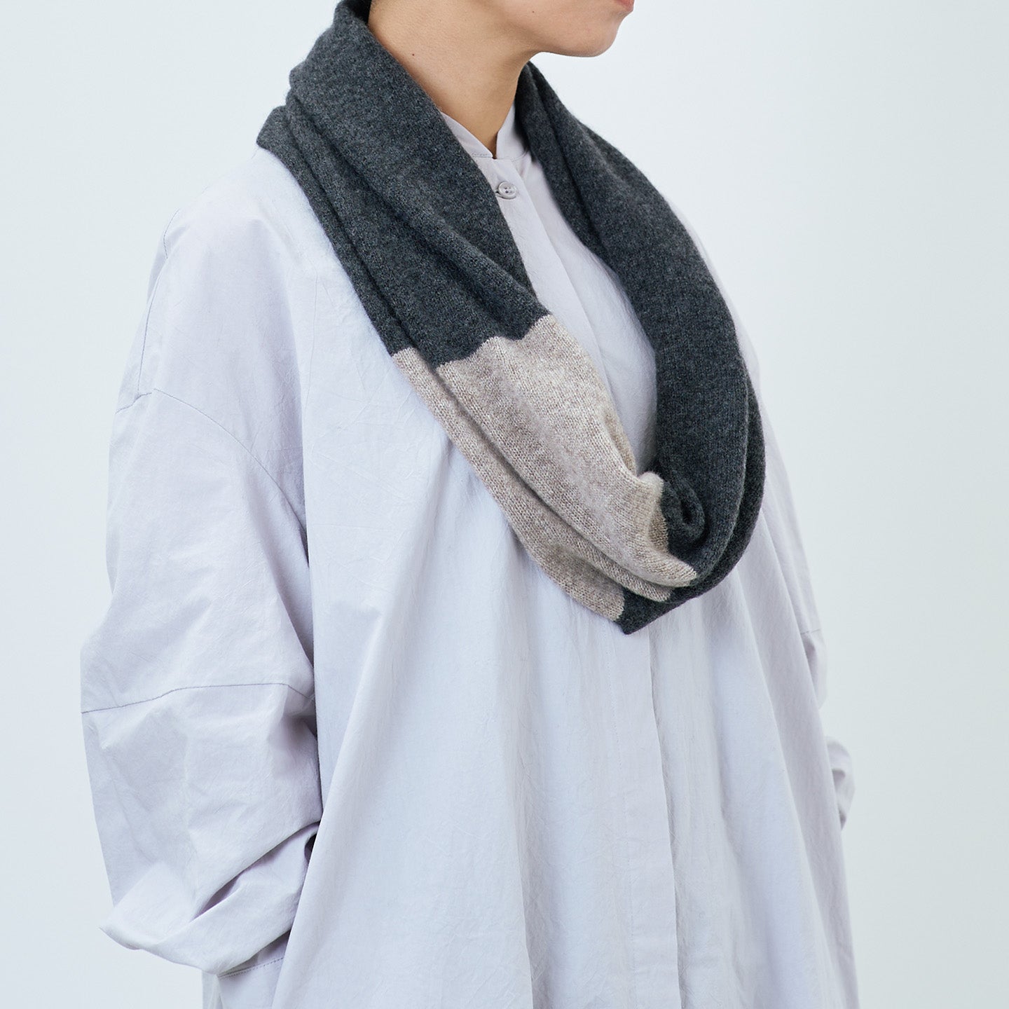 カシミヤ100%のスヌードツートンカラー(CAA-044)