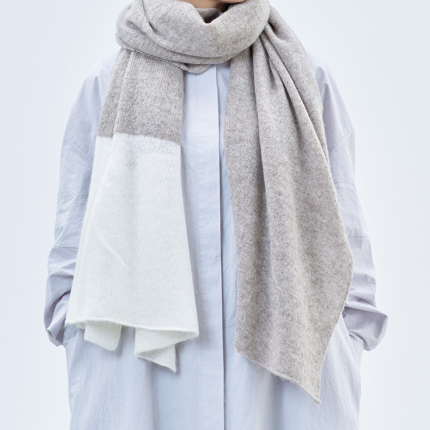 カシミヤ100%の大判ストールツートンカラー(CAA-020)