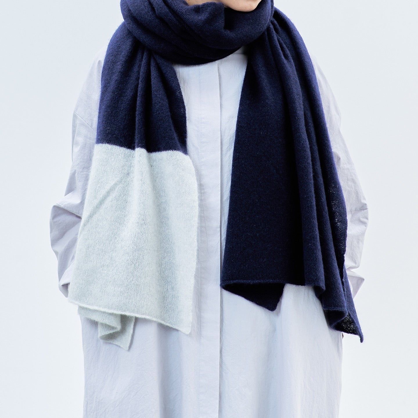 カシミヤ100%の大判ストールツートンカラー(CAA-020)