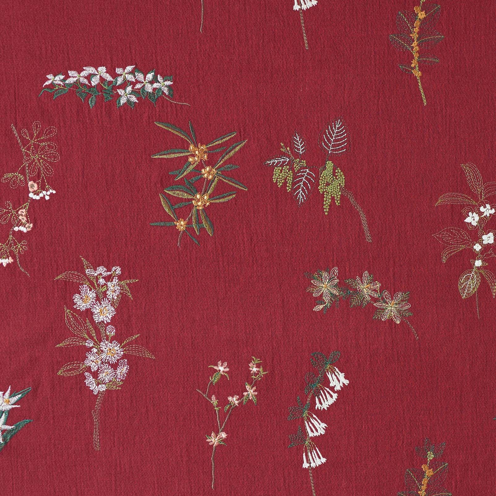 【Textile】果実花の刺繍生地