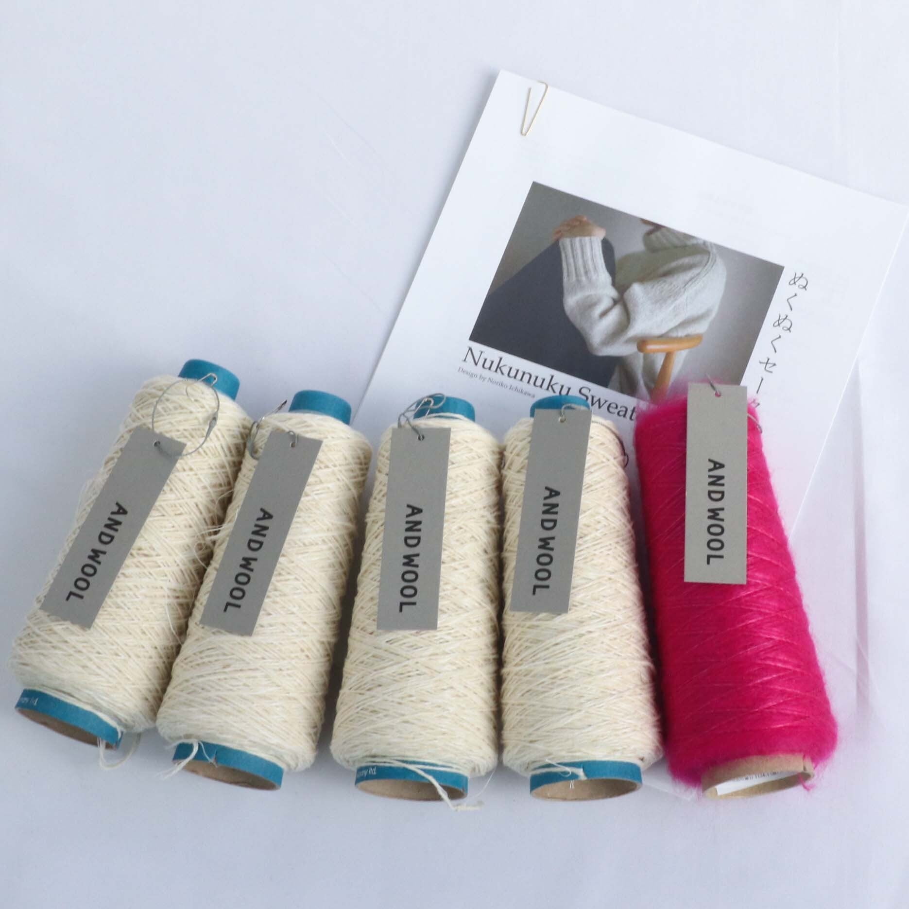 【NORIKO ICHIKAWA】Nukunuku Sweater ぬくぬくセーター ANDWOOL NO.33ジャパンウールリネン糸✕NO.31シルクモヘヤ糸セット