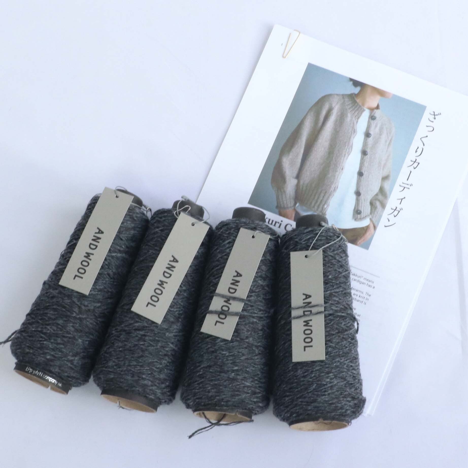 【NORIKO ICHIKAWA】Zakkuri Cardigan ざっくりカーディガン ANDWOOL NO.33ジャパンウールリネン糸セット