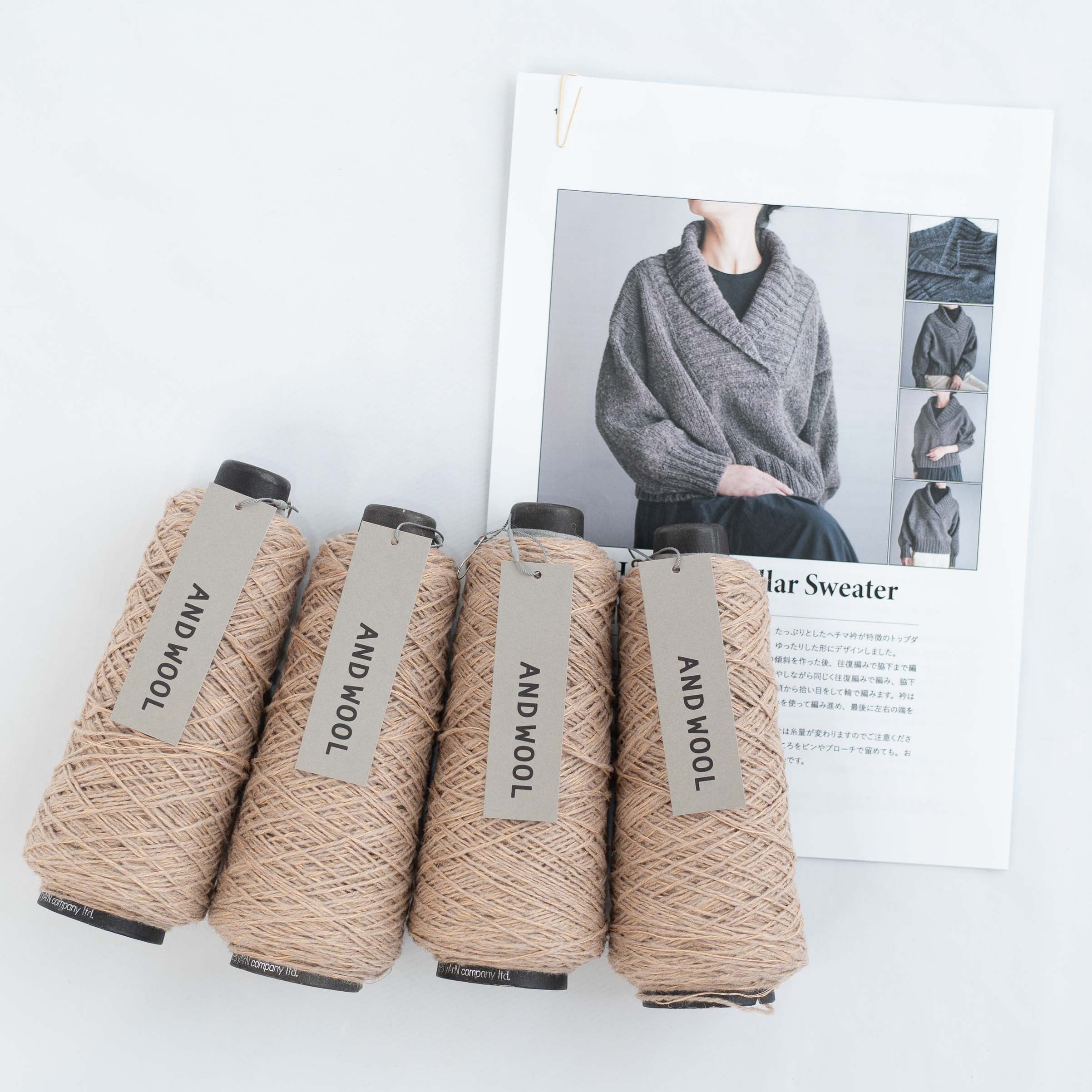 【NORIKO ICHIKAWA】Hechima Collar Sweater ヘチマ衿のセーター ANDWOOL NO.33ジャパンウールリネン糸セット