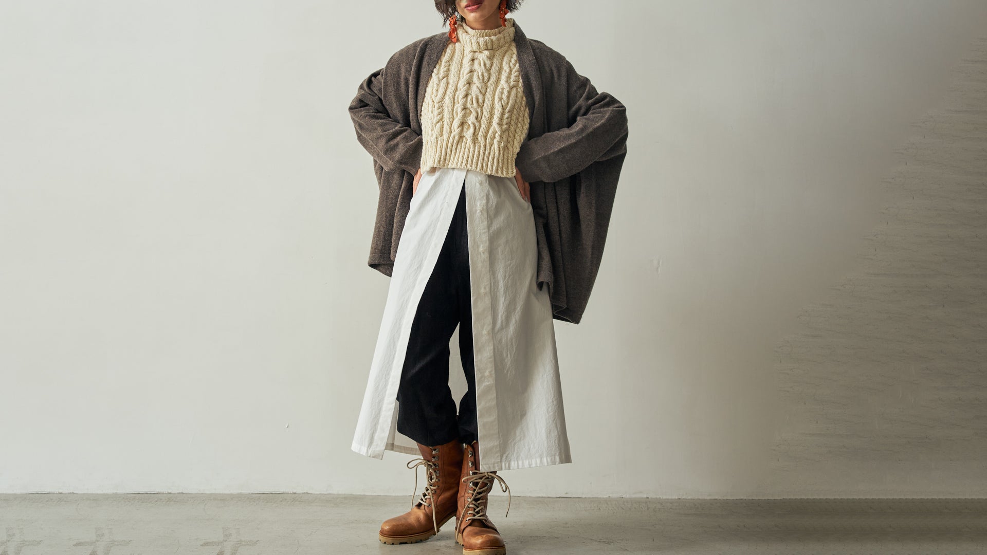 【スタイリング】ほっこりあたたか希少なウルグアイウールのカーディガンジャケット