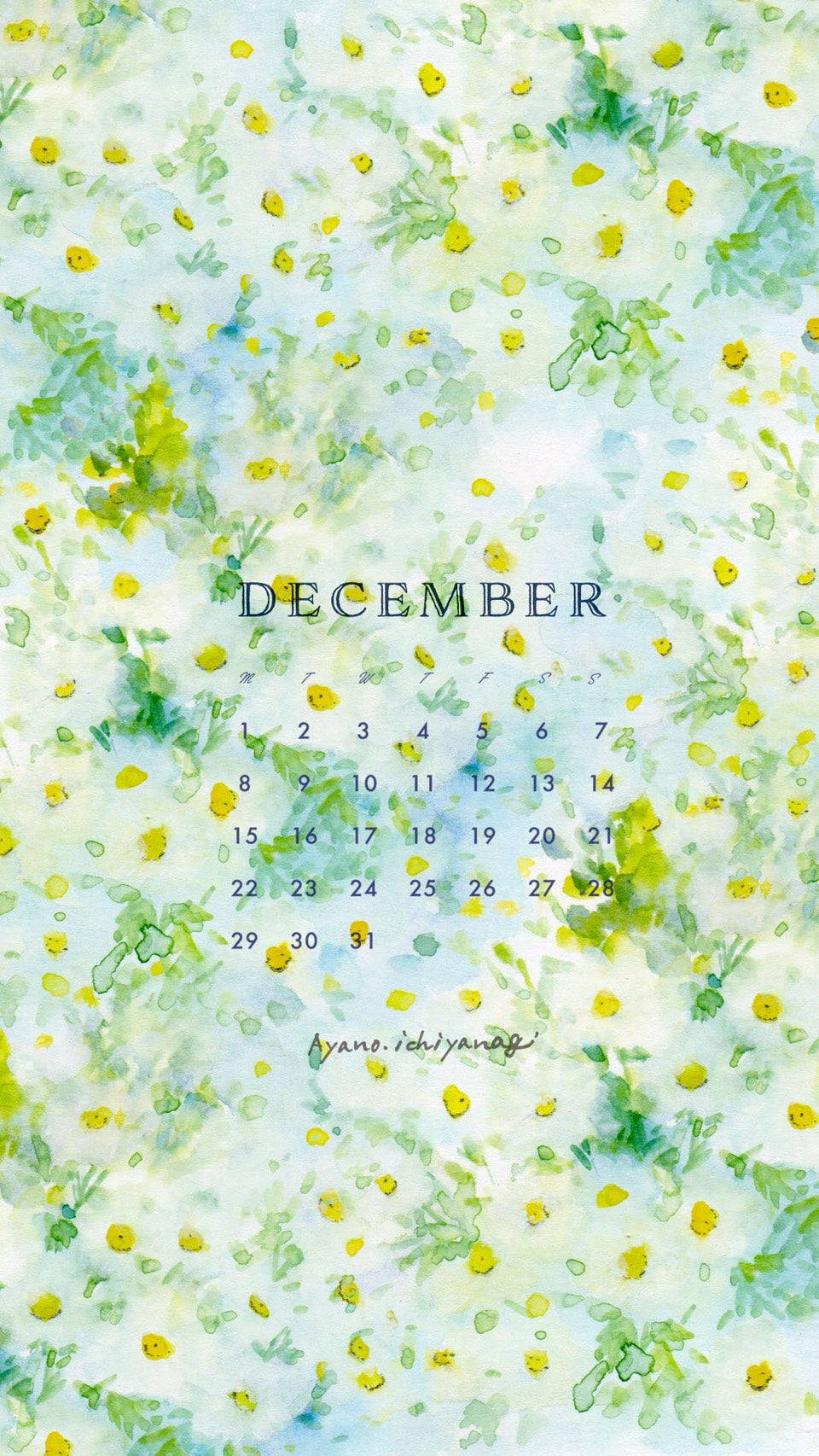 [ 2025年12月/スマホ壁紙：ノースポール ] 絵描き：一柳綾乃さん から届きました。