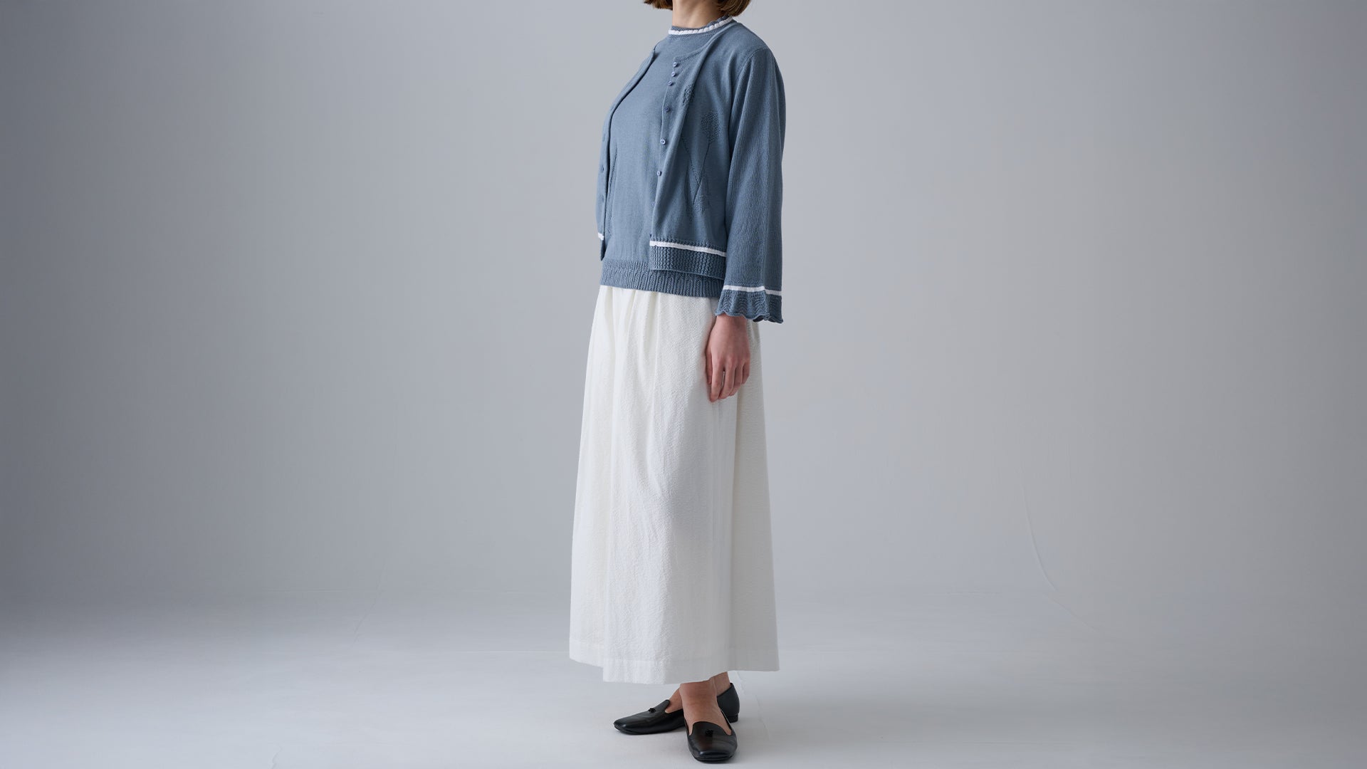 【muucスタイリング】素材･細部まですべて上質なアンサンブルニット