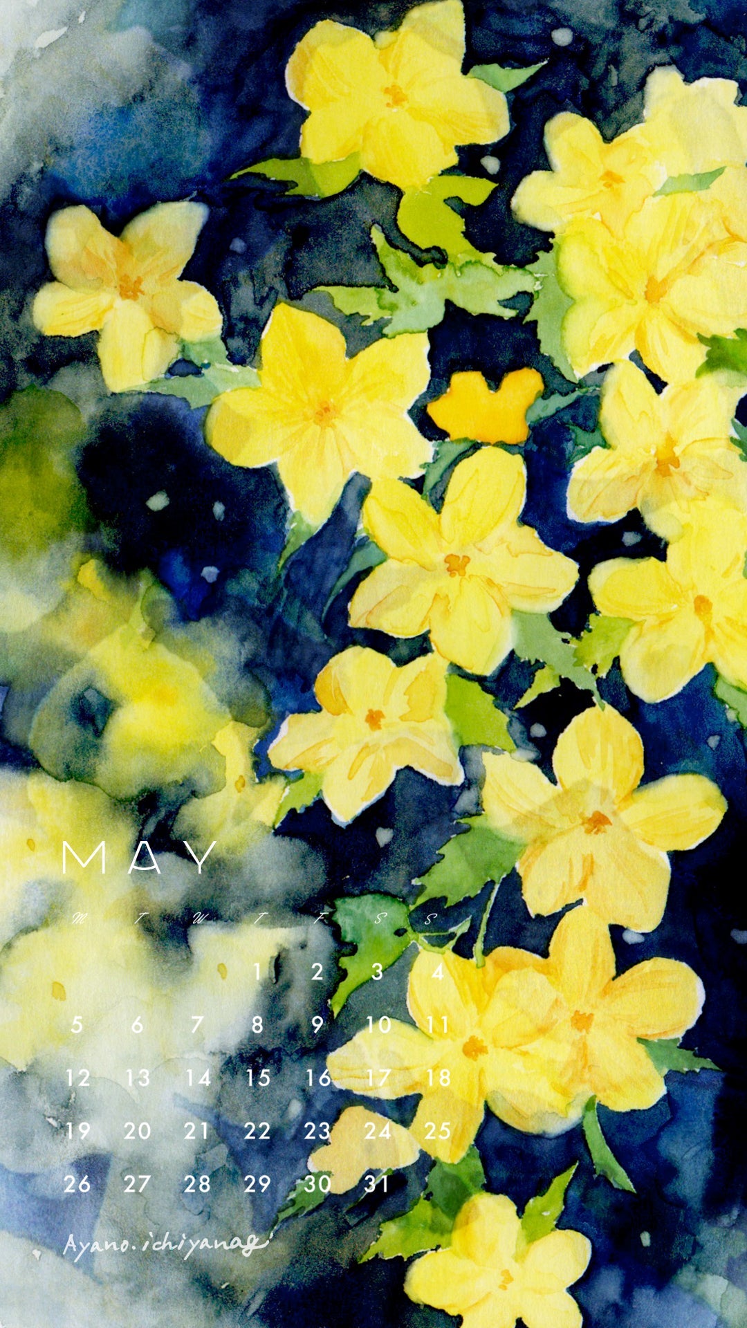 [ 2025年5月/スマホ壁紙：山吹 ] 絵描き：一柳綾乃さん から届きました。