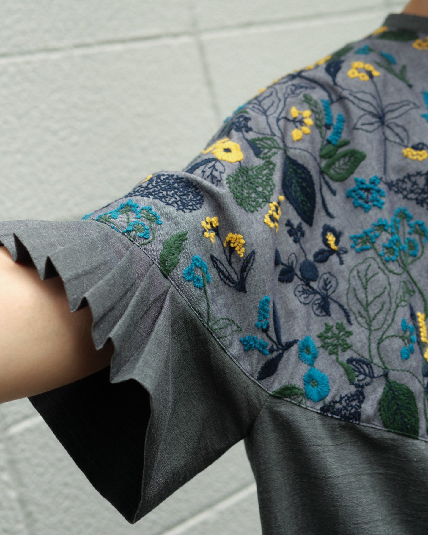 筆記帳刺繍ヨーク切り替えワンピース (mun603) – WOOL STUDIO