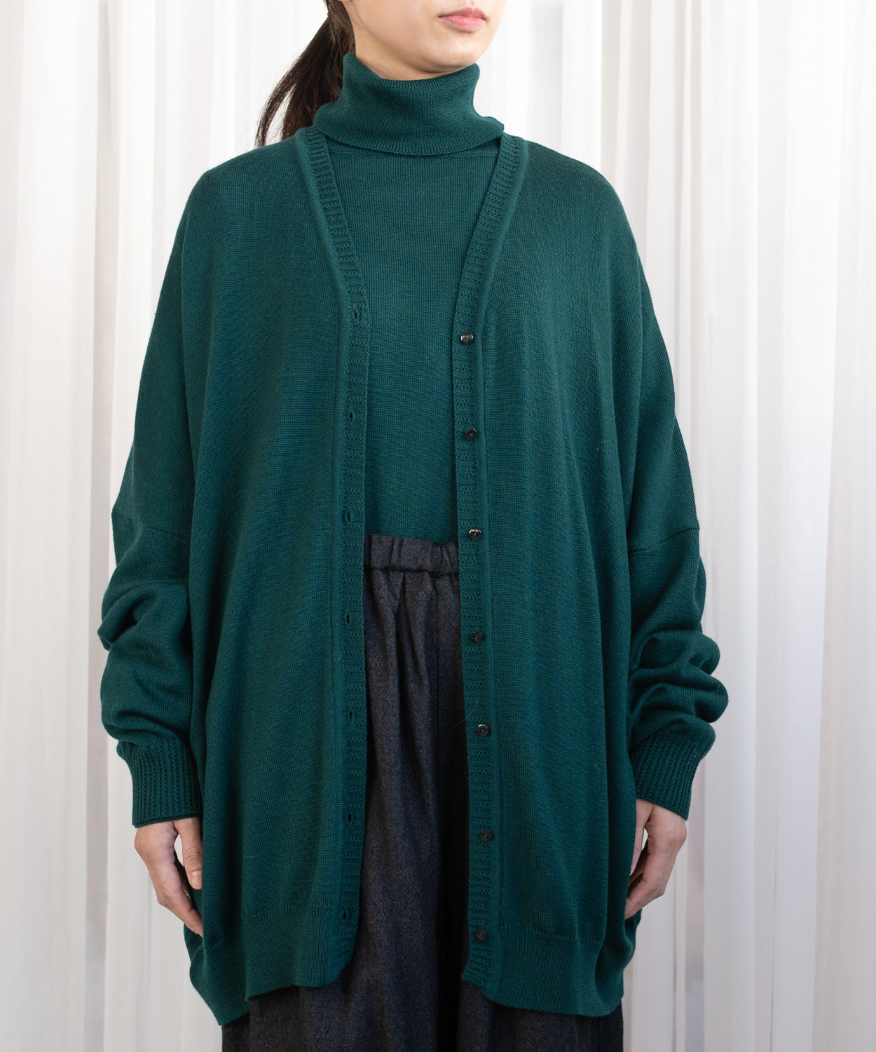 【ルルスタジオ】S ニット カーディガン 長袖 襟付き ゆったり 羽織 ウール ルルスタジオ】S ニット カーディガン 長袖 襟付き ゆったり 羽織