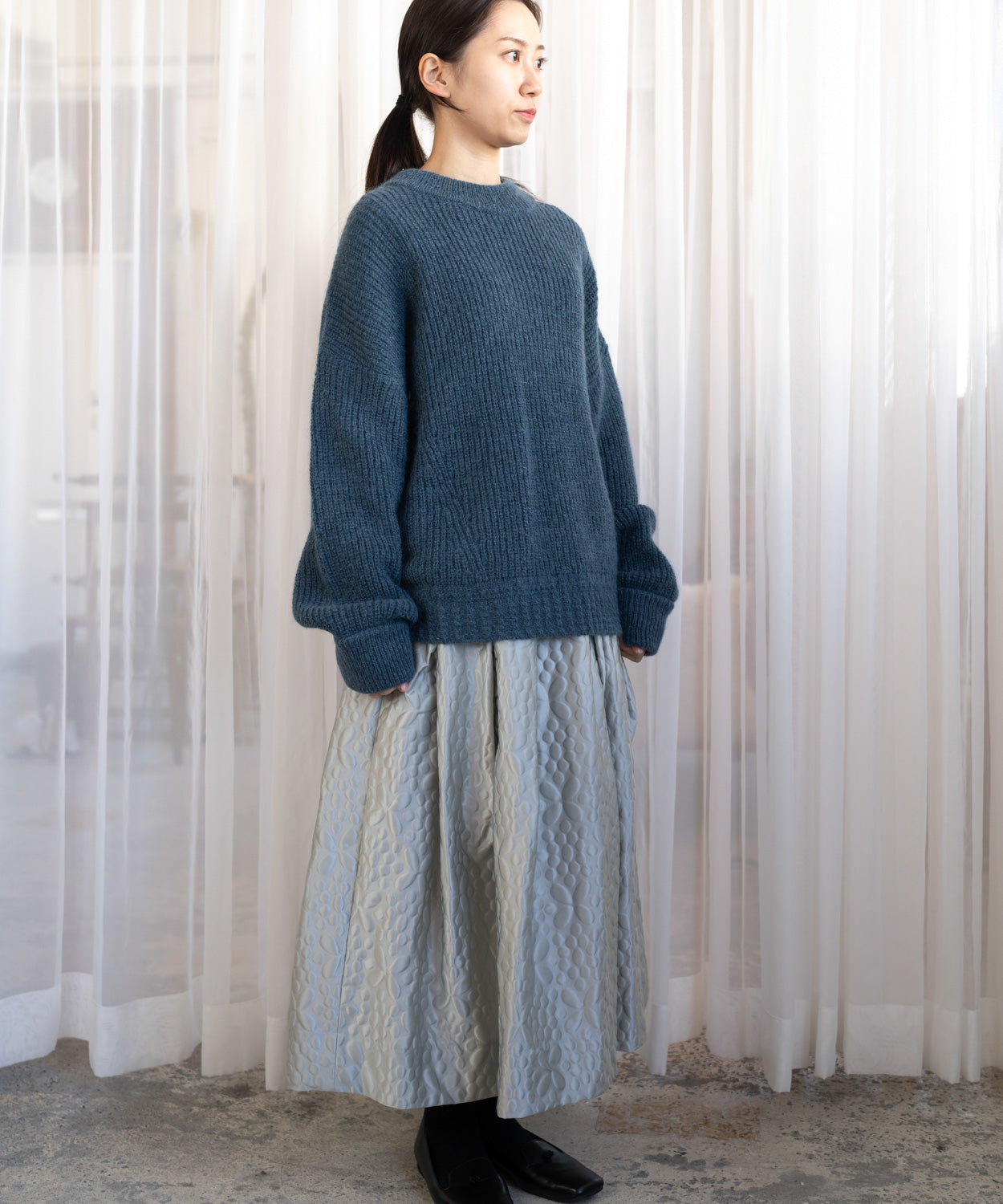 アルパカモヘヤ畦編みプルオーバー (mum904) – WOOL STUDIO