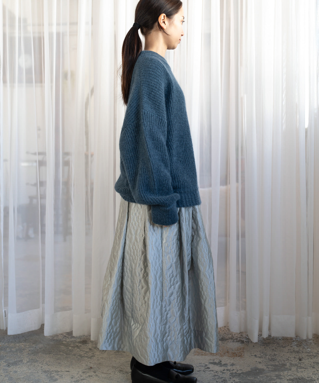 アルパカモヘヤ畦編みプルオーバー (mum904) – WOOL STUDIO