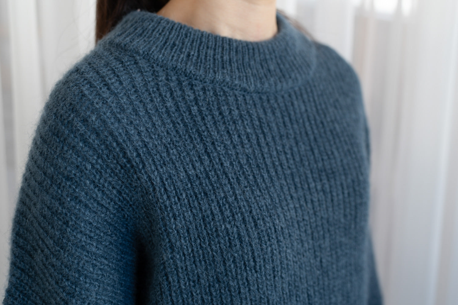 アルパカモヘヤ畦編みプルオーバー (mum904) – WOOL STUDIO