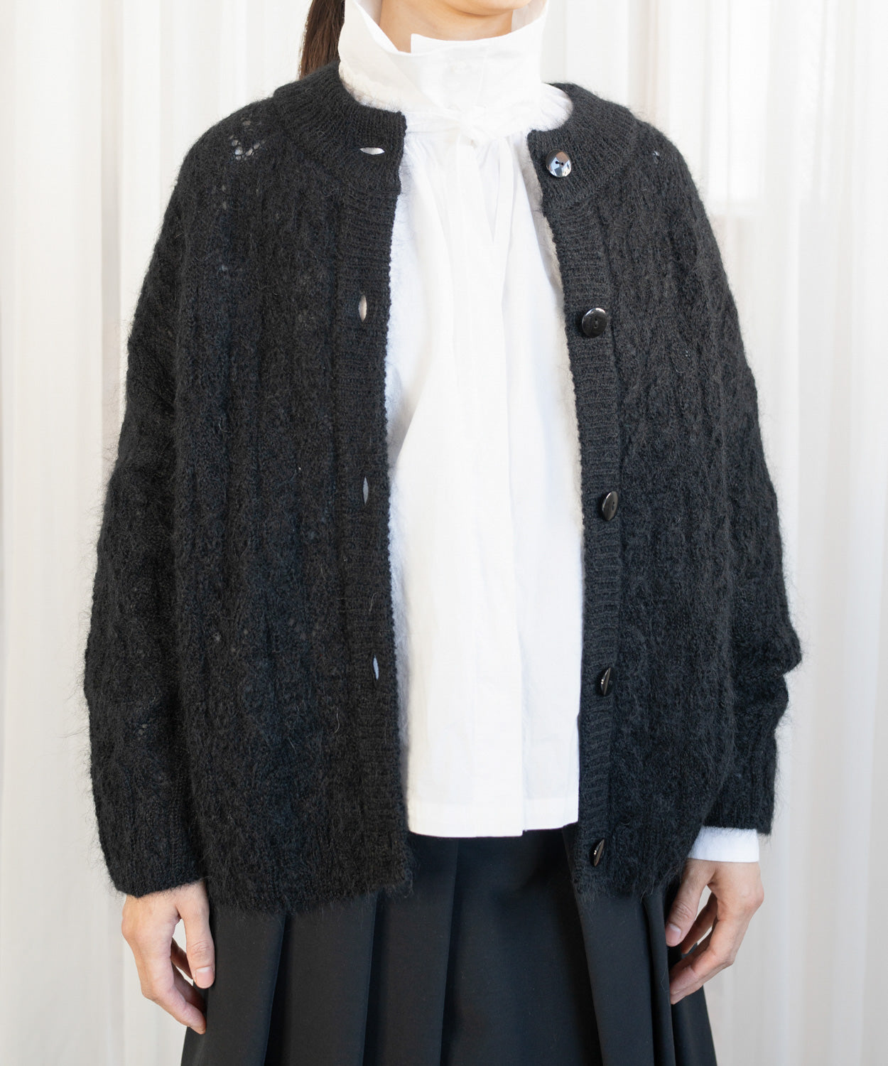 アルパカモヘヤ模様編みカーディガン (mum405) – WOOL STUDIO