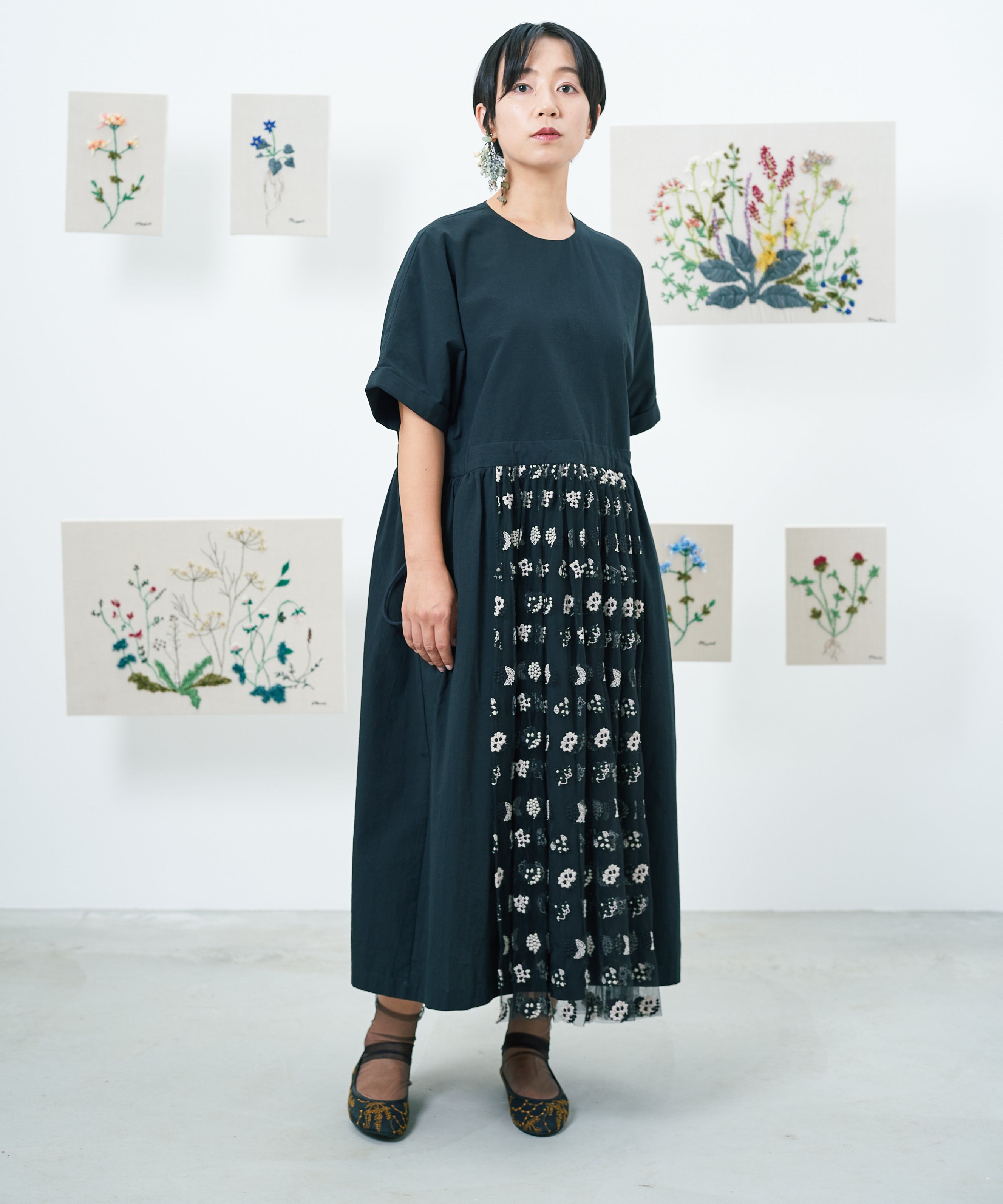 あじさい小花ドット刺繍ワンピース (muh616) – WOOL STUDIO