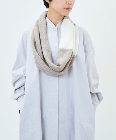 カシミヤ100％のスヌードツートンカラー（CAA-044）