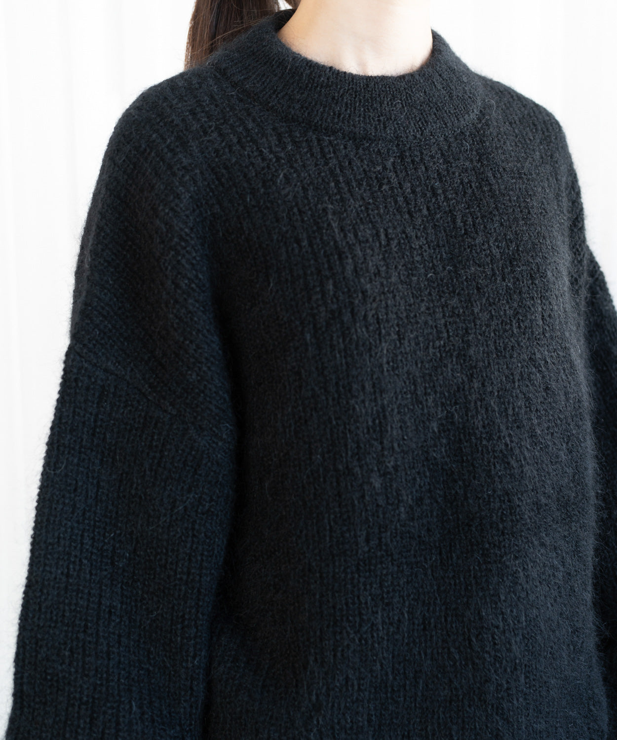 アルパカモヘヤ畦編みプルオーバー (mum904) – WOOL STUDIO