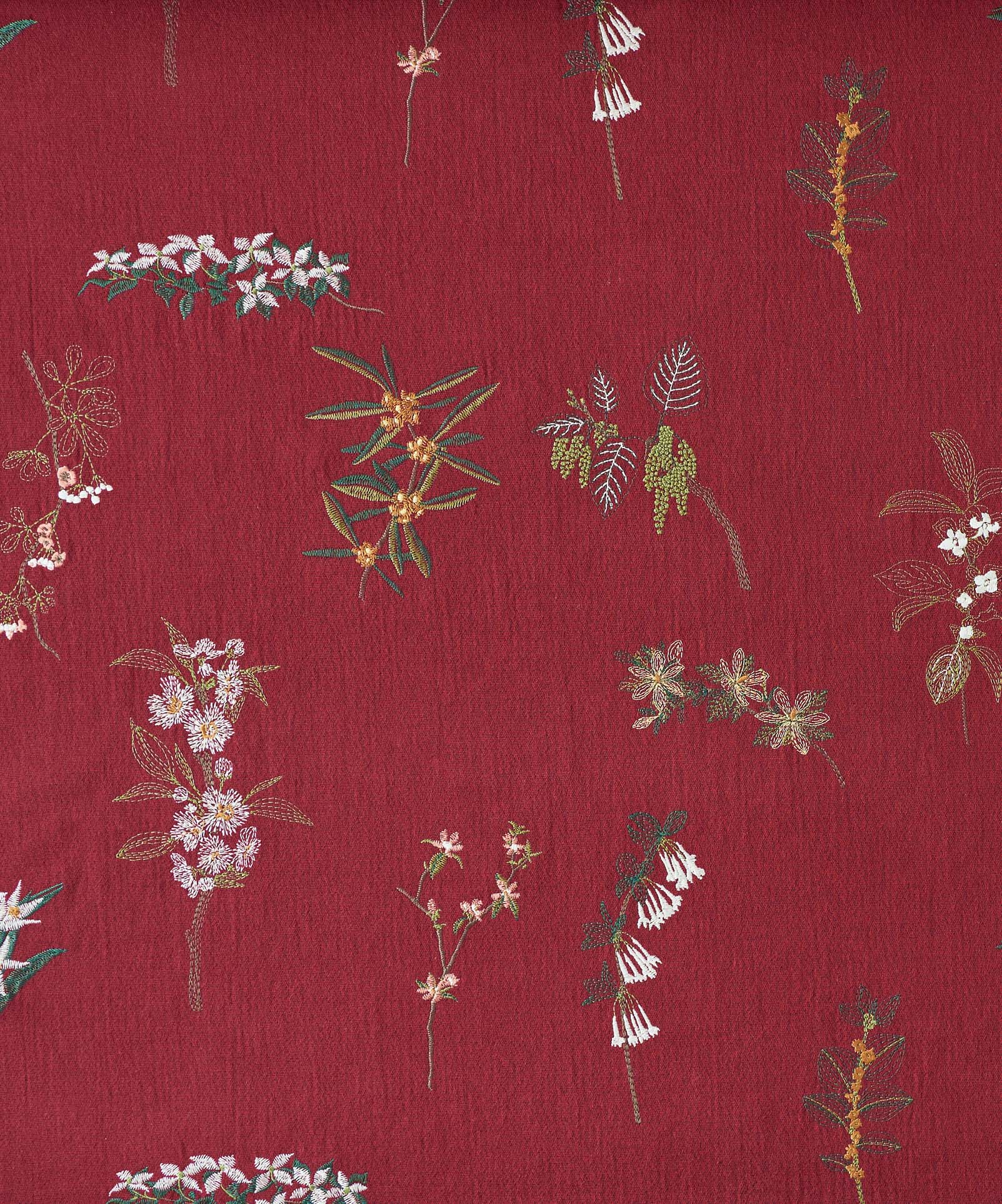 【Textile】果実花の刺繍生地