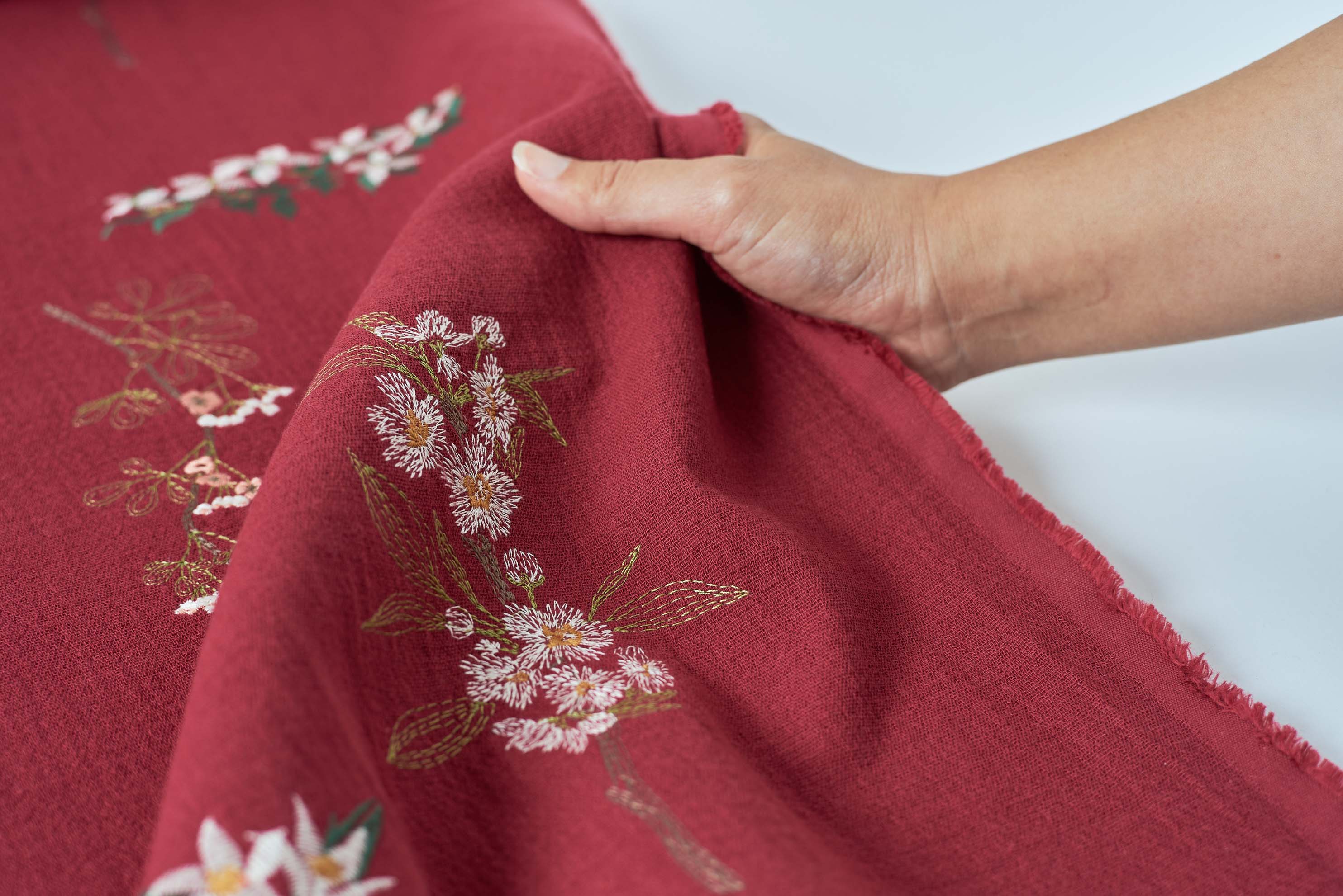 Textile】果実花の刺繍生地 – WOOL STUDIO