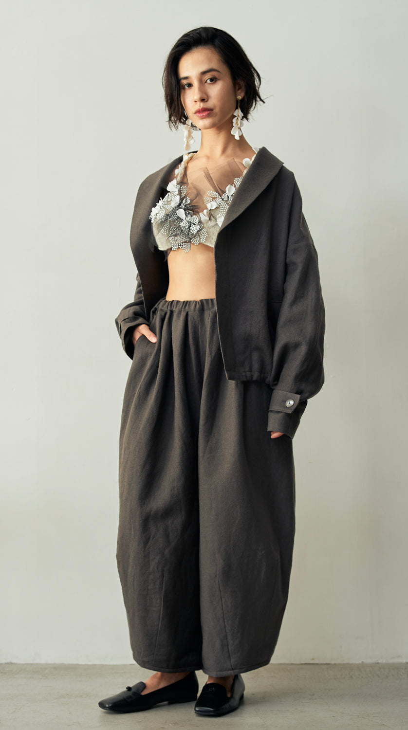 リネンウールショールカラージャケット (mum508) – WOOL STUDIO