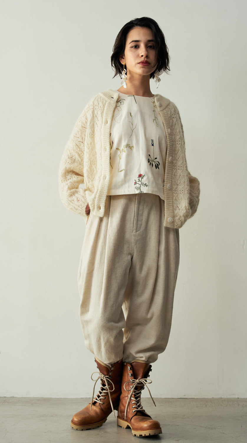 アルパカモヘヤ模様編みカーディガン (mum405) – WOOL STUDIO