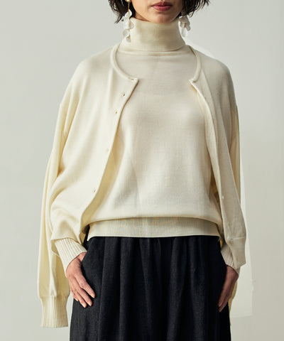 エクストラファインメリノ･丸襟カーディガン (mum402)