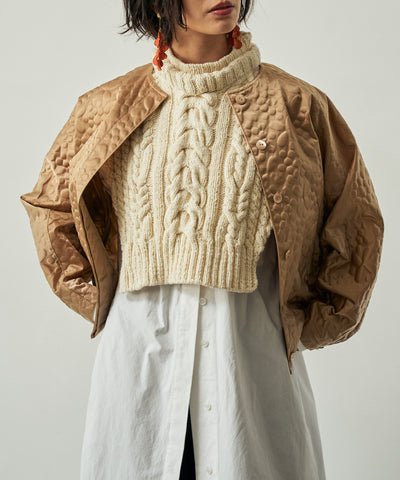 地面柄凹凸生地のブルゾン (mul504)