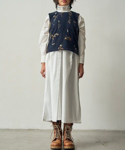 ボタニカル刺繍ベスト (mum407)