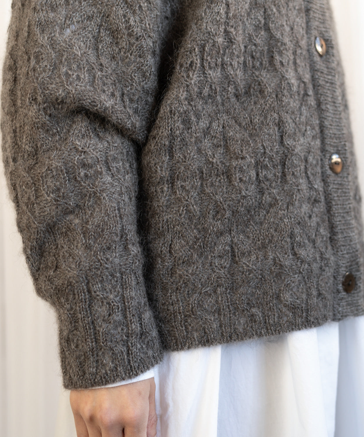 アルパカモヘヤ模様編みカーディガン (mum405) – WOOL STUDIO