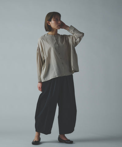 コットンローン長袖ブラウス (mul121)