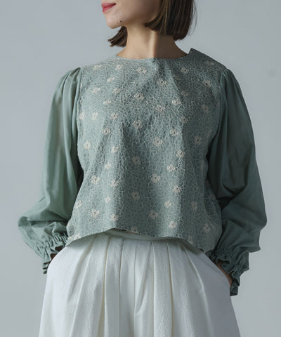 ハイドランジア刺繍のプルオーバー (mul917)