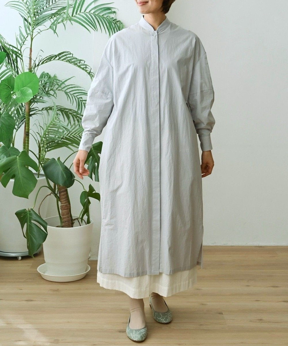 遠州織物〉スタンドカラー 羽織り＆シャツワンピース (muf614) – WOOL