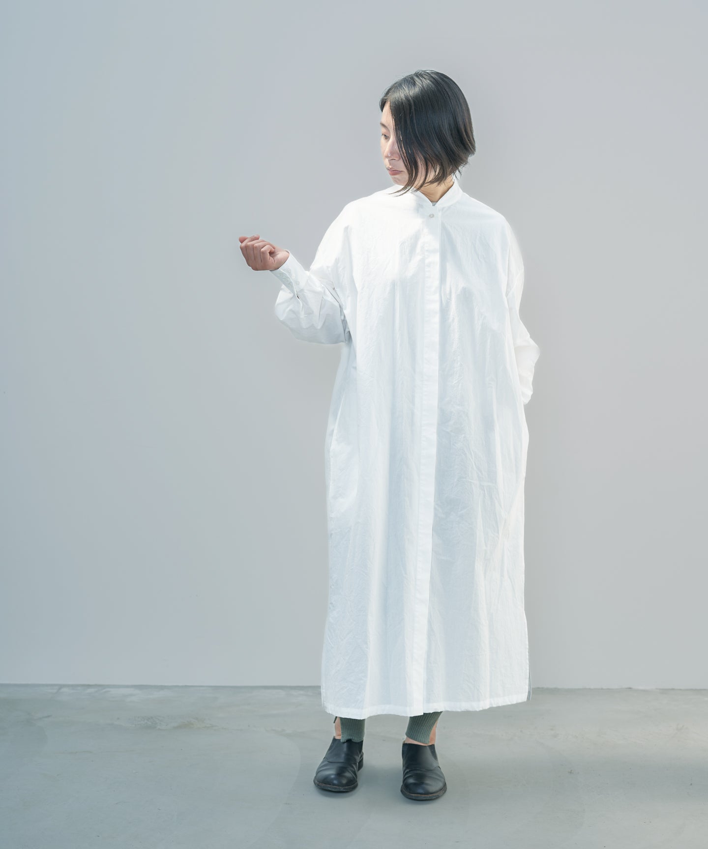 遠州織物〉スタンドカラー 羽織り＆シャツワンピース (muf614) – WOOL