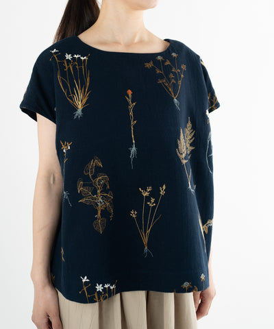 ボタニカル刺繍ゆったりプルオーバー (mul926)