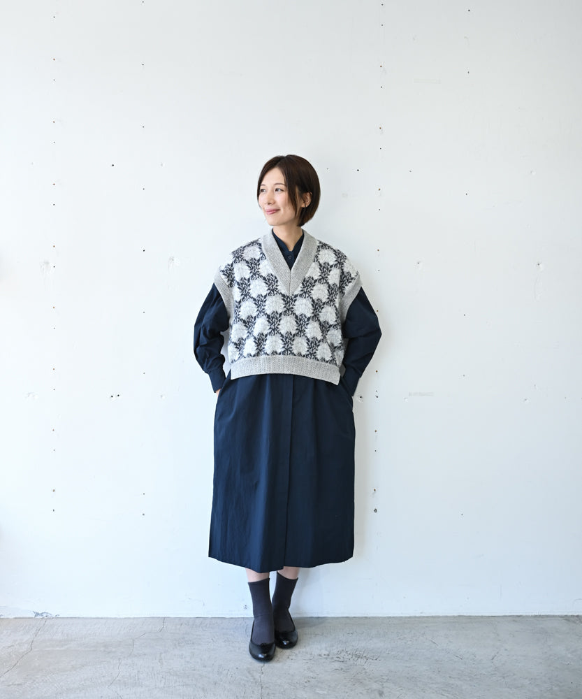 遠州織物〉スタンドカラー 羽織り＆シャツワンピース (muf614) – WOOL