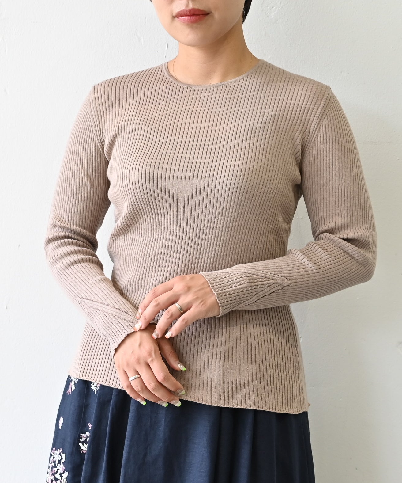 高品質シルク＆スーピマ超長綿〉〈洗えるニット〉〈通年着られる