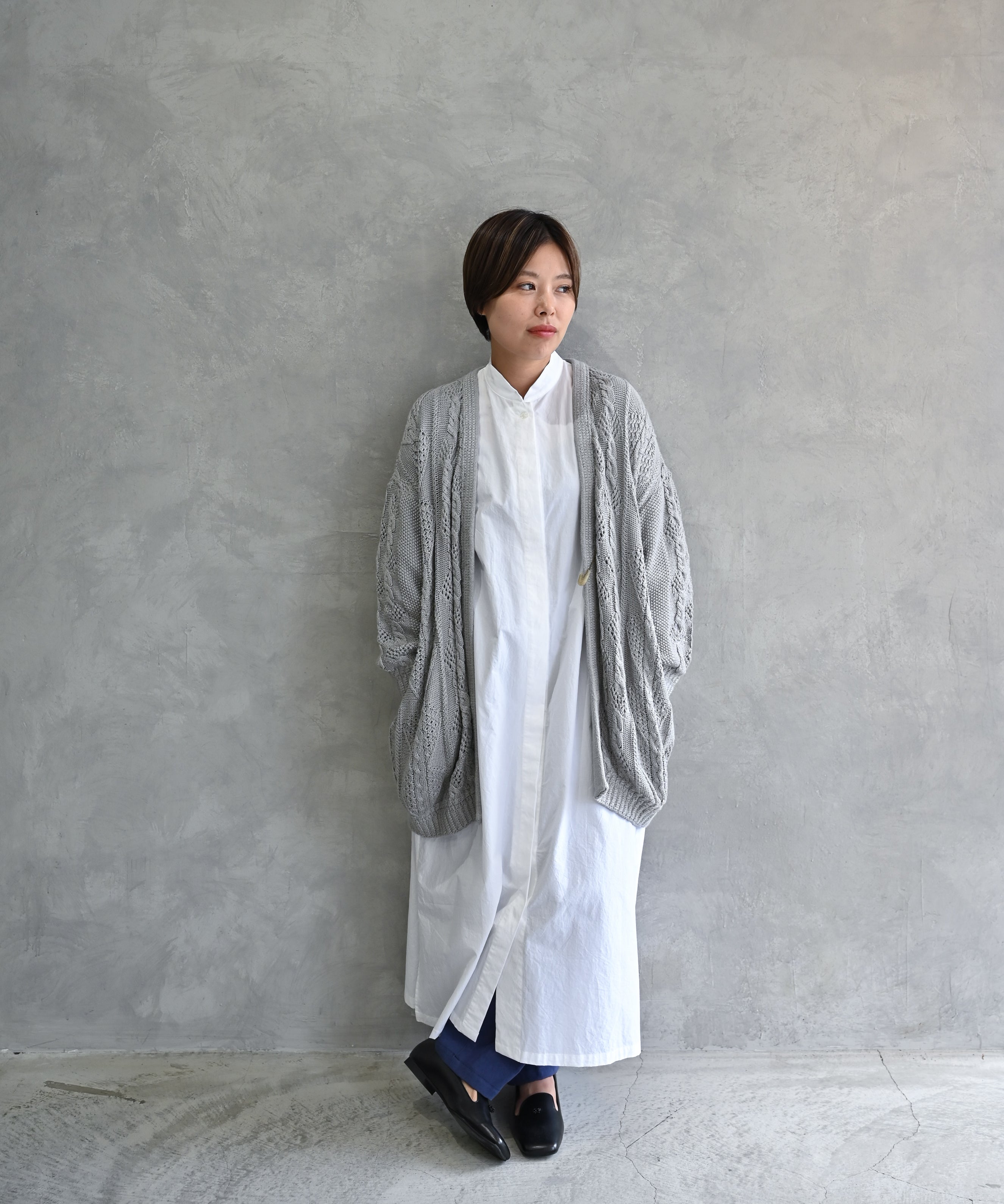 遠州織物〉スタンドカラー 羽織り＆シャツワンピース (muf614) – WOOL