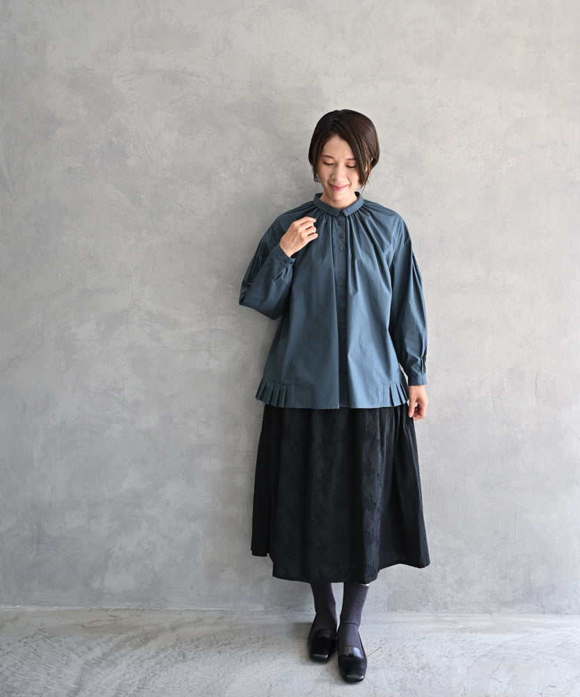 綿ローン生地〉梅小花刺繍 ギャザースカート (muk219) – WOOL STUDIO