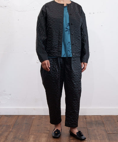 地面柄凹凸生地のイージーパンツ (mul305)