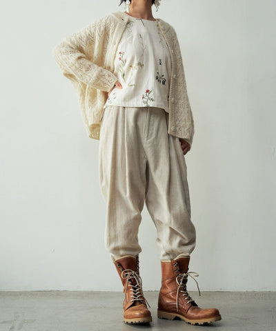 リネンウールスラックスパンツ (mug311)〈コットン裏地付き〉